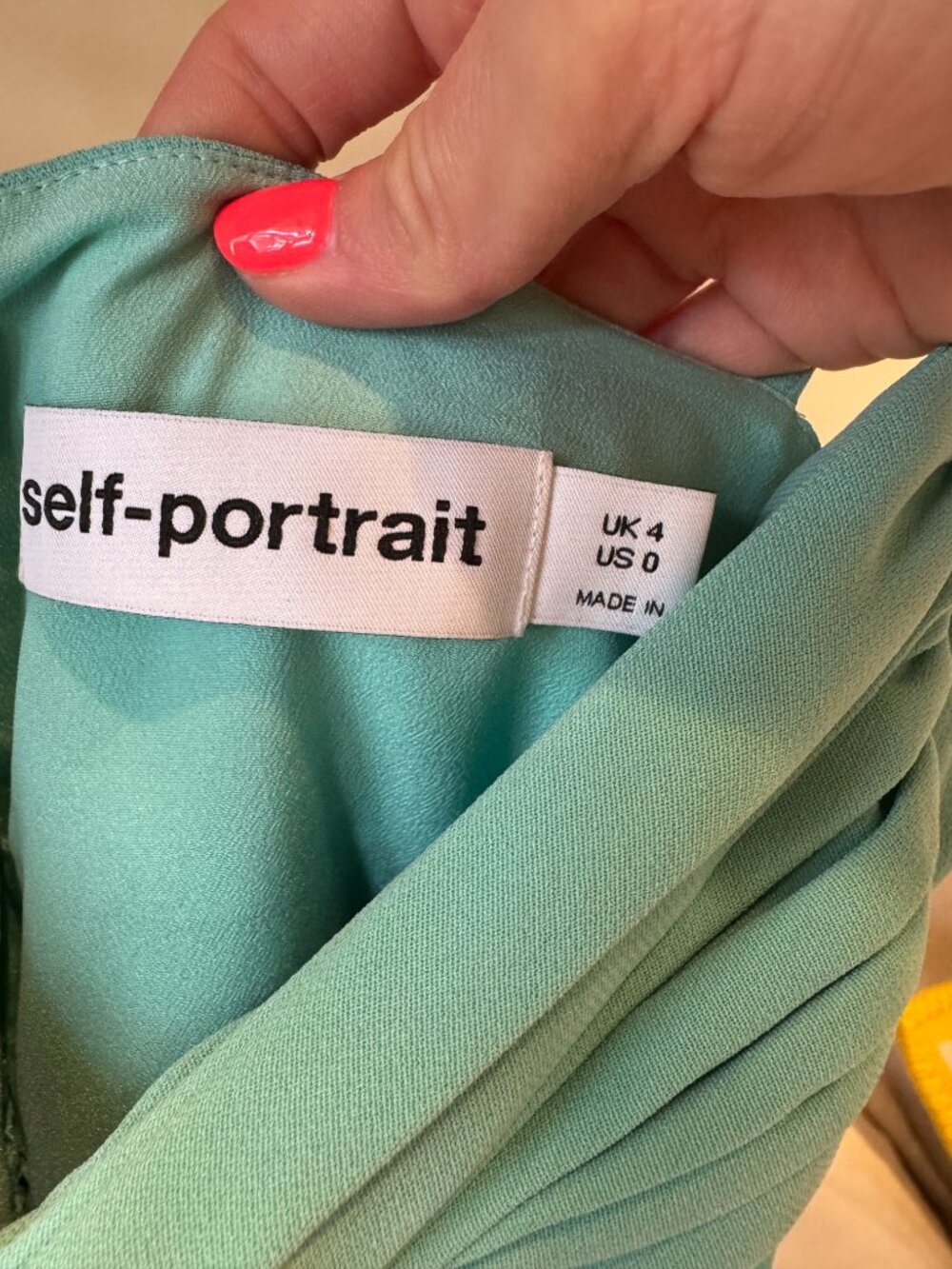Self-Portrait aqua crepe mini dress - size US 0 - Picture 7 of 9